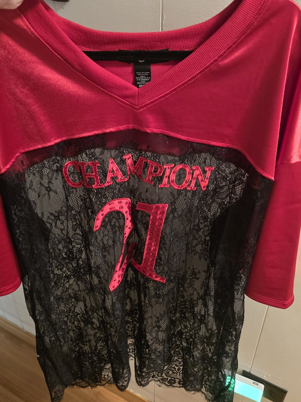 Ashley Stewart Lace Jersey Style Shirt